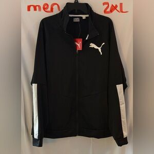 Puma Men's Black Performance Jacket with White Accents